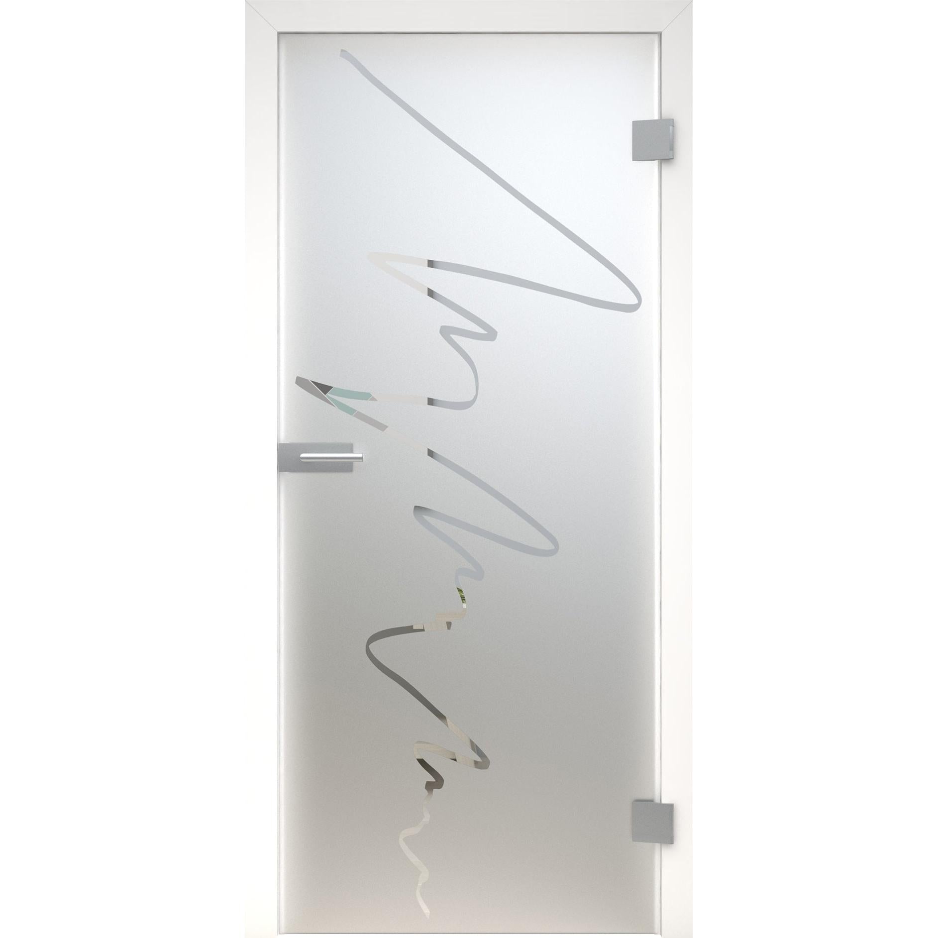 Glastür MattDesign 436 satiniert / matt-198,5 x 73,5 cm (Glasmaß 197,2 x 70,9 cm)-rechts-Montario