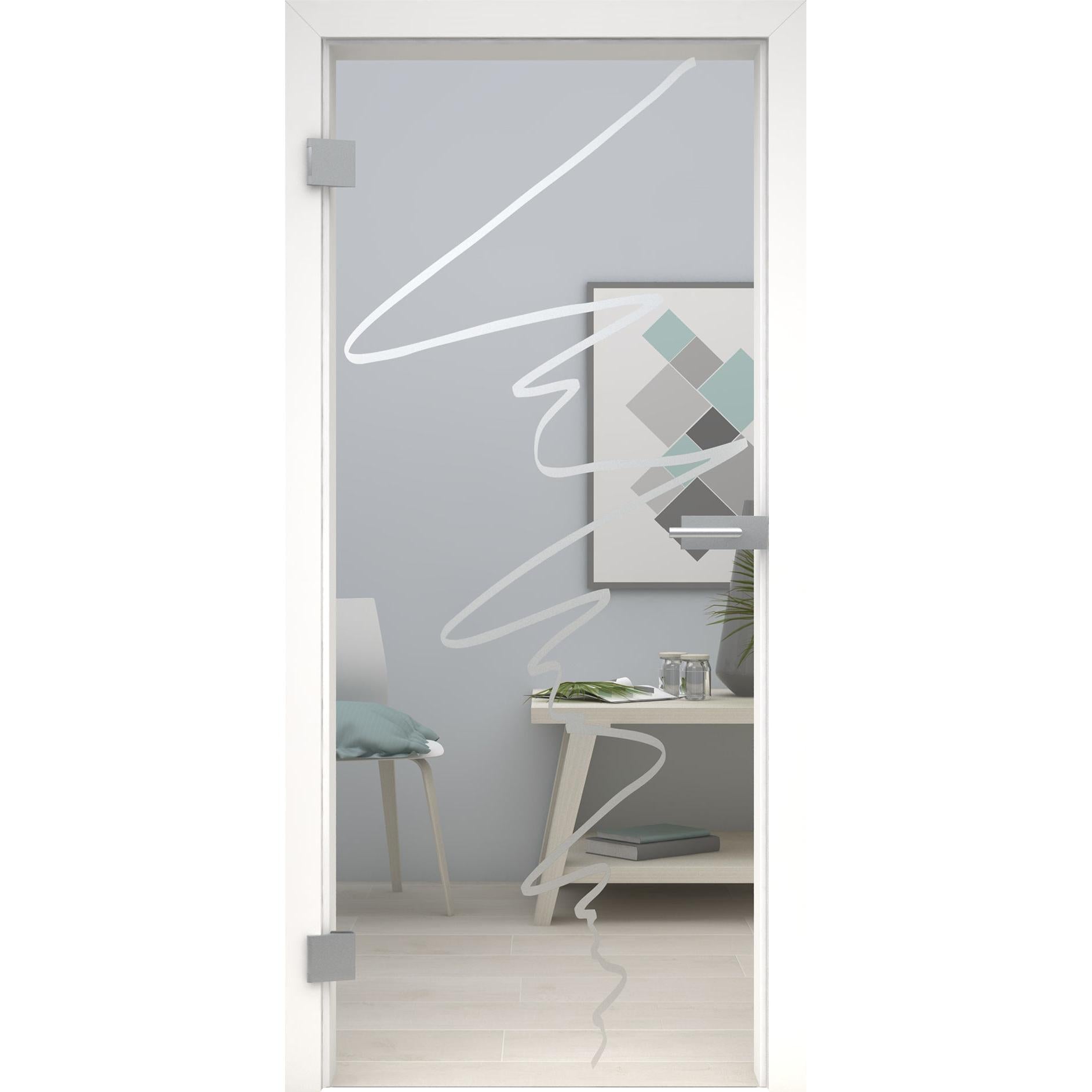 Glastür MattDesign 436-U Klarglas-198,5 x 73,5 cm (Glasmaß 197,2 x 70,9 cm)-links-Montario