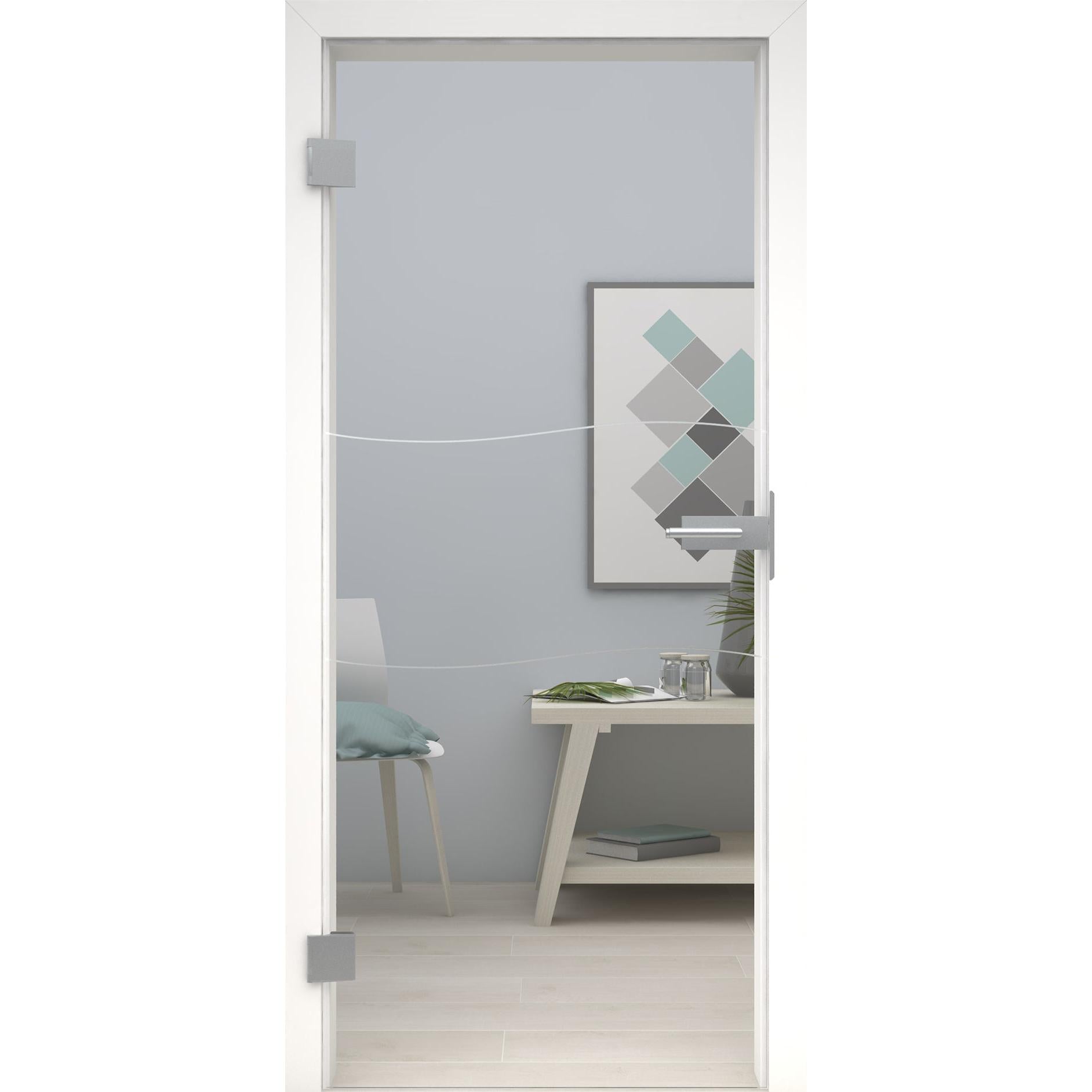 Glastür MattDesign 486-U Klarglas-198,5 x 73,5 cm (Glasmaß 197,2 x 70,9 cm)-links-Montario