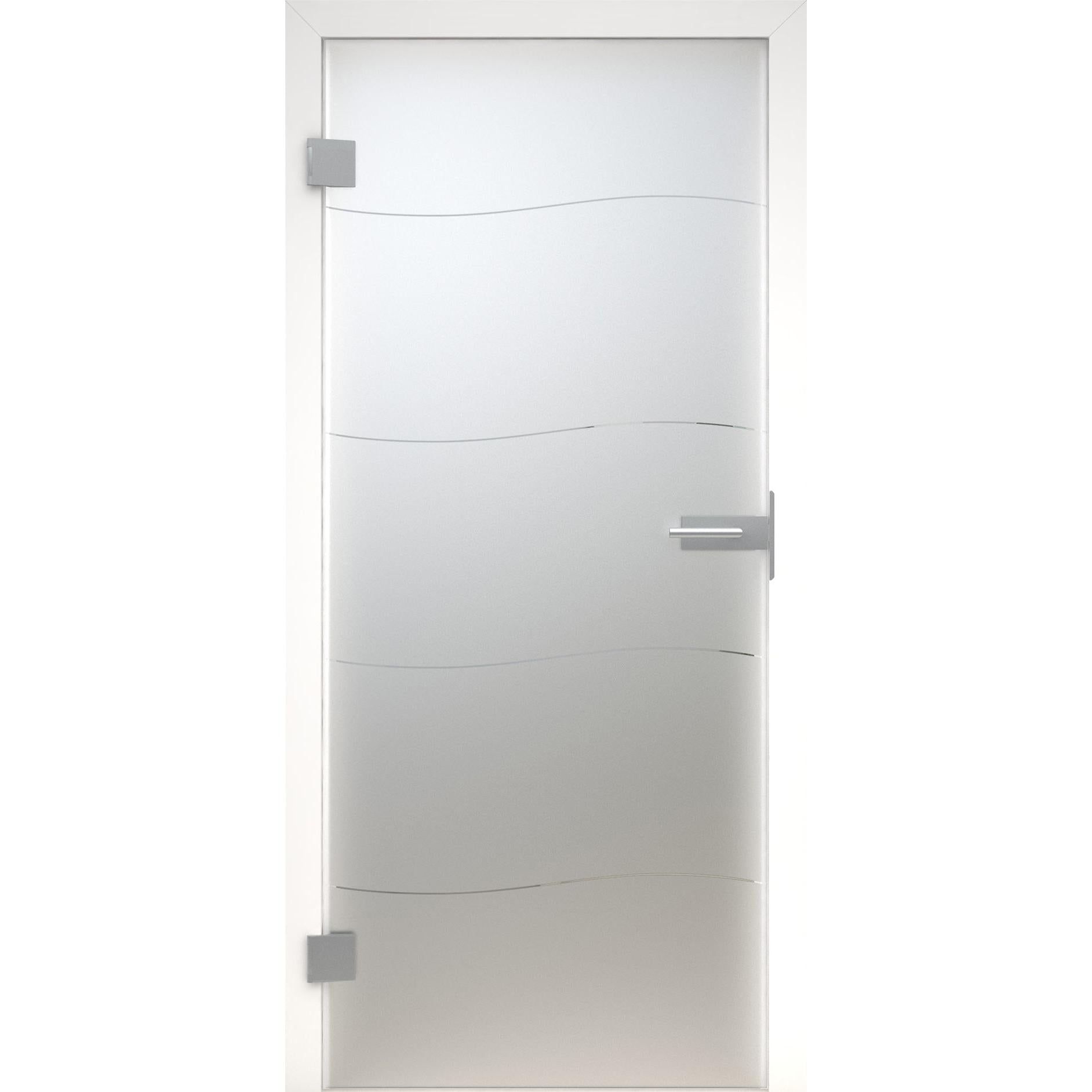 Glastür MattDesign 487 satiniert / matt-198,5 x 73,5 cm (Glasmaß 197,2 x 70,9 cm)-links-Montario