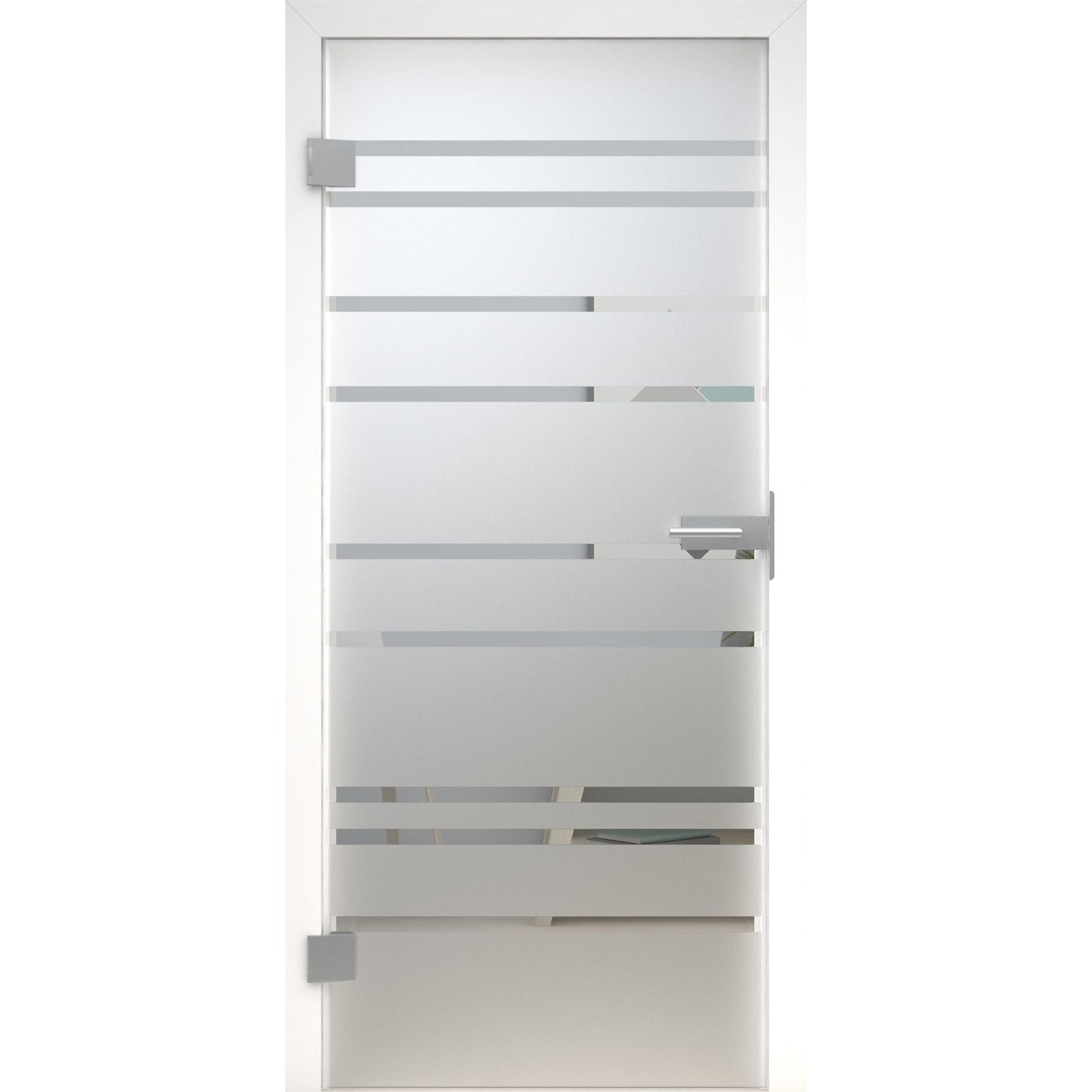 Glastür MattDesign 489 satiniert / matt-198,5 x 73,5 cm (Glasmaß 197,2 x 70,9 cm)-links-Montario
