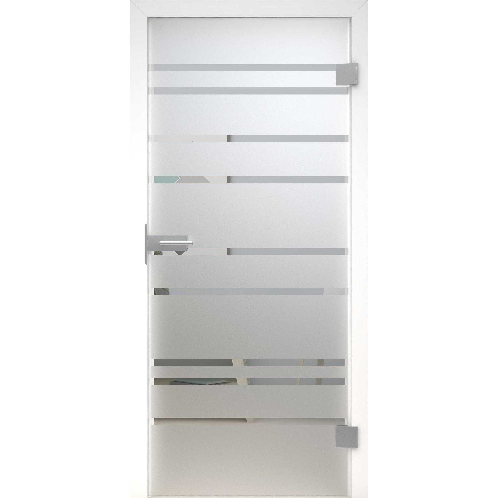 Glastür MattDesign 489 satiniert / matt-198,5 x 73,5 cm (Glasmaß 197,2 x 70,9 cm)-rechts-Montario