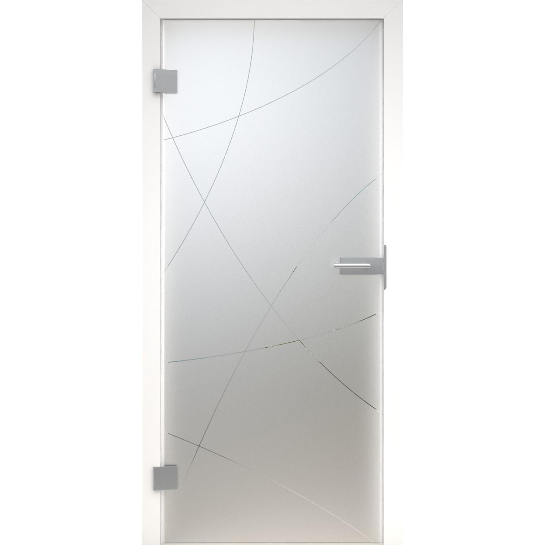 Glastür MattDesign 490 satiniert / matt-198,5 x 73,5 cm (Glasmaß 197,2 x 70,9 cm)-links-Montario