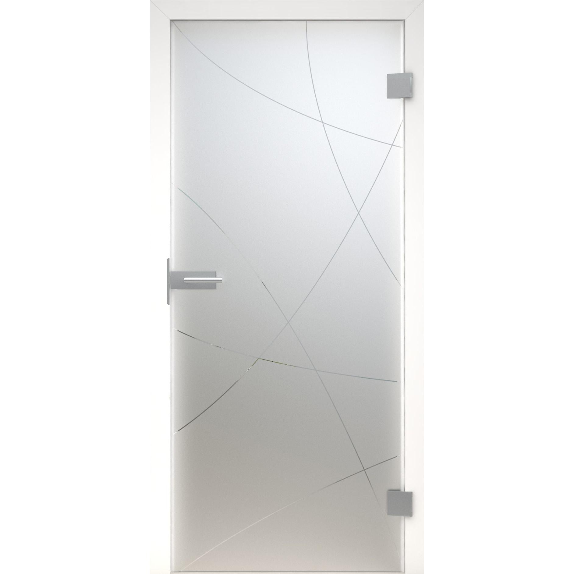 Glastür MattDesign 490 satiniert / matt-198,5 x 73,5 cm (Glasmaß 197,2 x 70,9 cm)-rechts-Montario