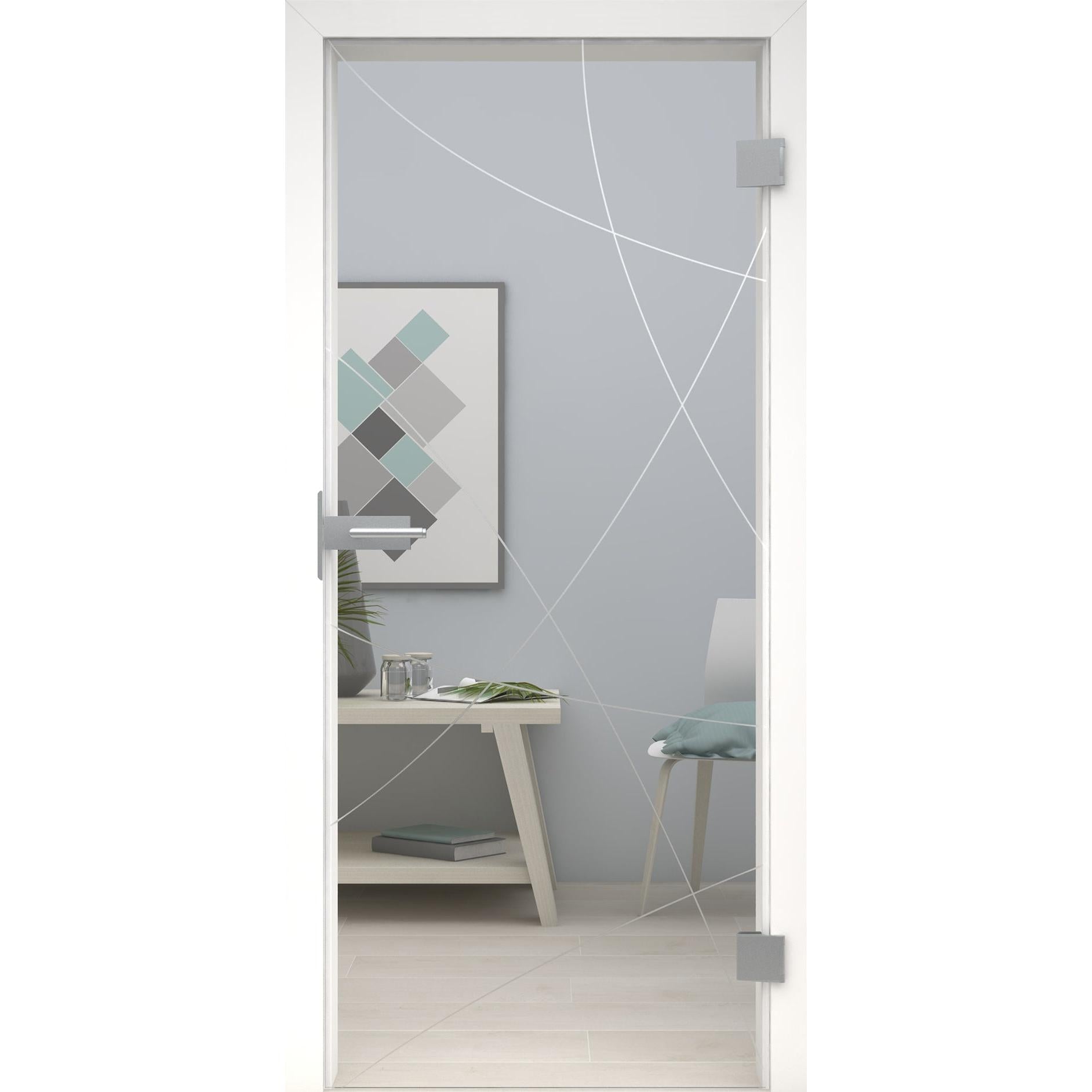 Glastür MattDesign 490-U Klarglas-198,5 x 73,5 cm (Glasmaß 197,2 x 70,9 cm)-rechts-Montario