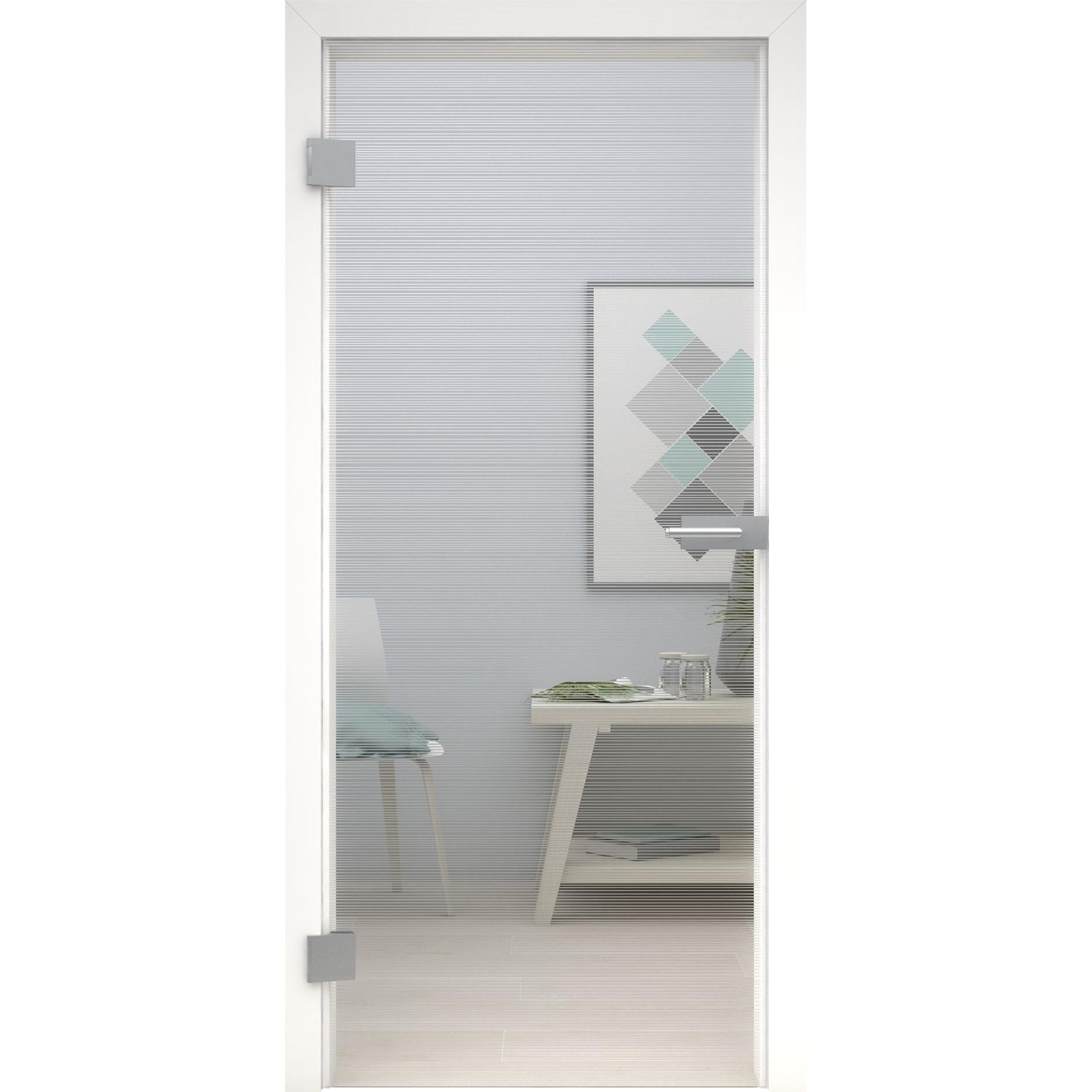 Glastür MattDesign 494 satiniert / matt-198,5 x 73,5 cm (Glasmaß 197,2 x 70,9 cm)-links-Montario