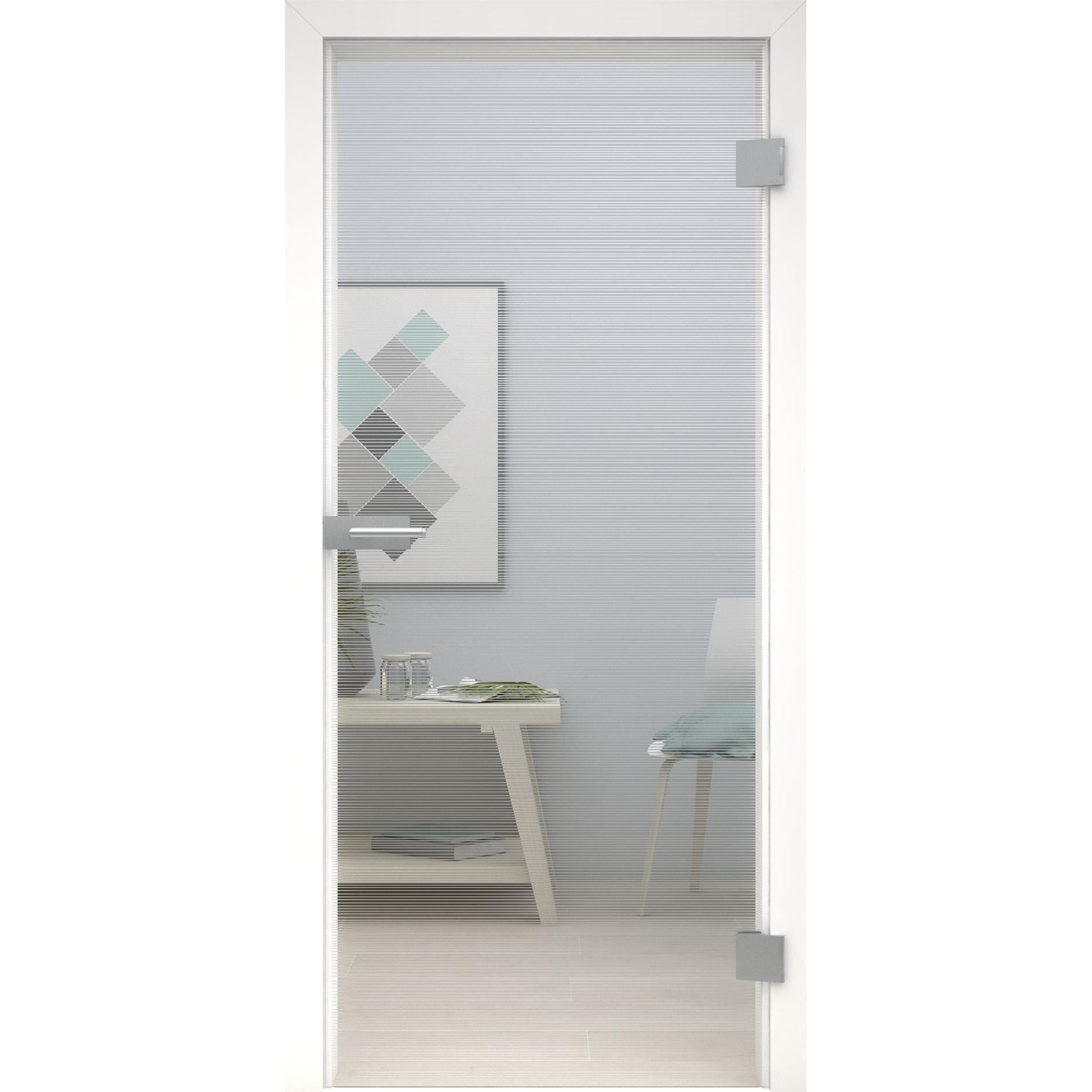 Glastür MattDesign 494 satiniert / matt-198,5 x 73,5 cm (Glasmaß 197,2 x 70,9 cm)-rechts-Montario
