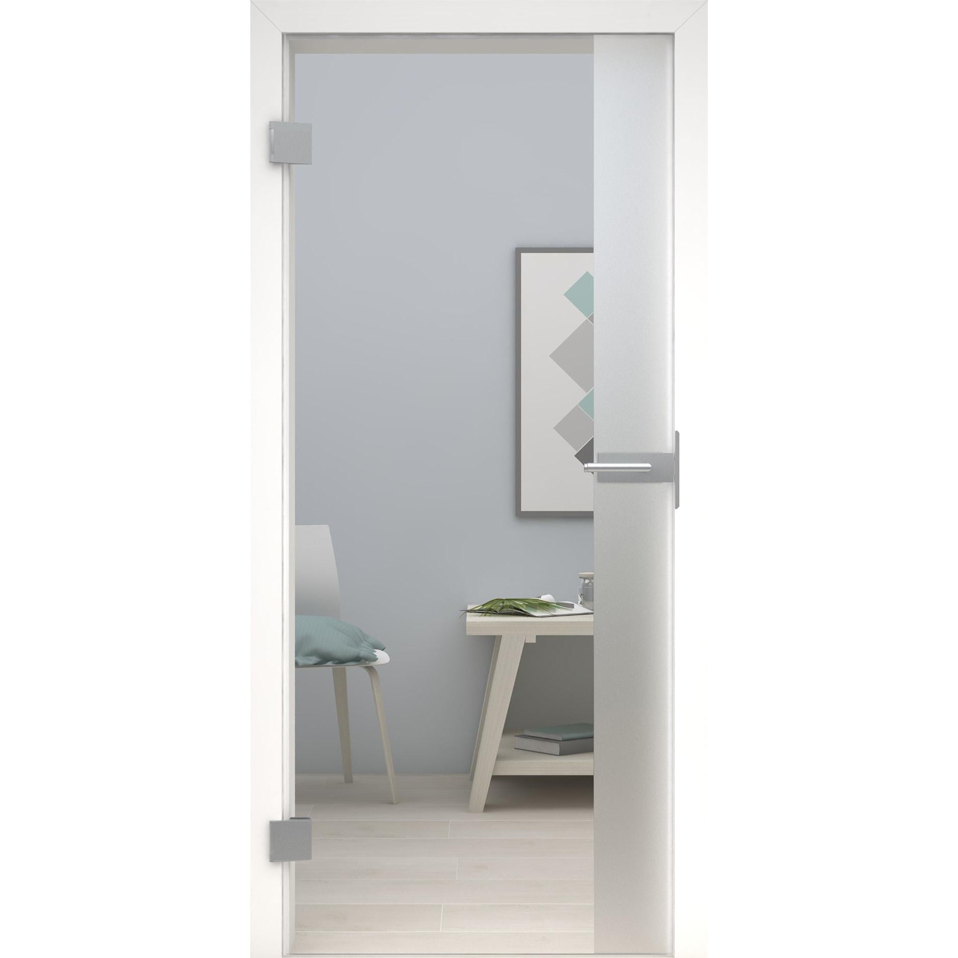 Glastür MattDesign 495-U Klarglas-198,5 x 73,5 cm (Glasmaß 197,2 x 70,9 cm)-links-Montario