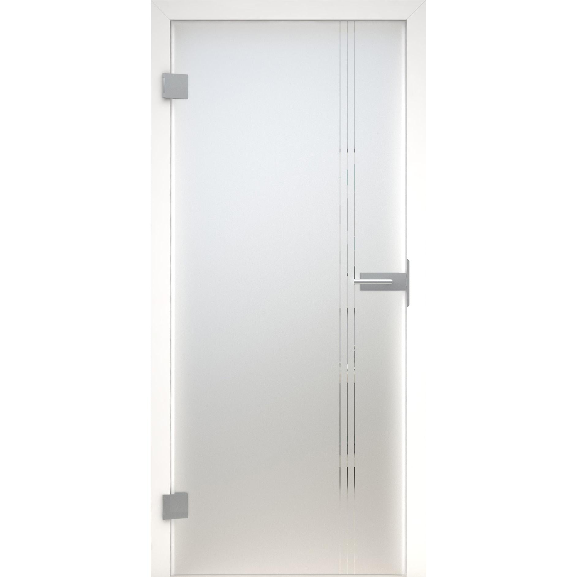 Glastür MattDesign 496 satiniert / matt-198,5 x 73,5 cm (Glasmaß 197,2 x 70,9 cm)-links-Montario