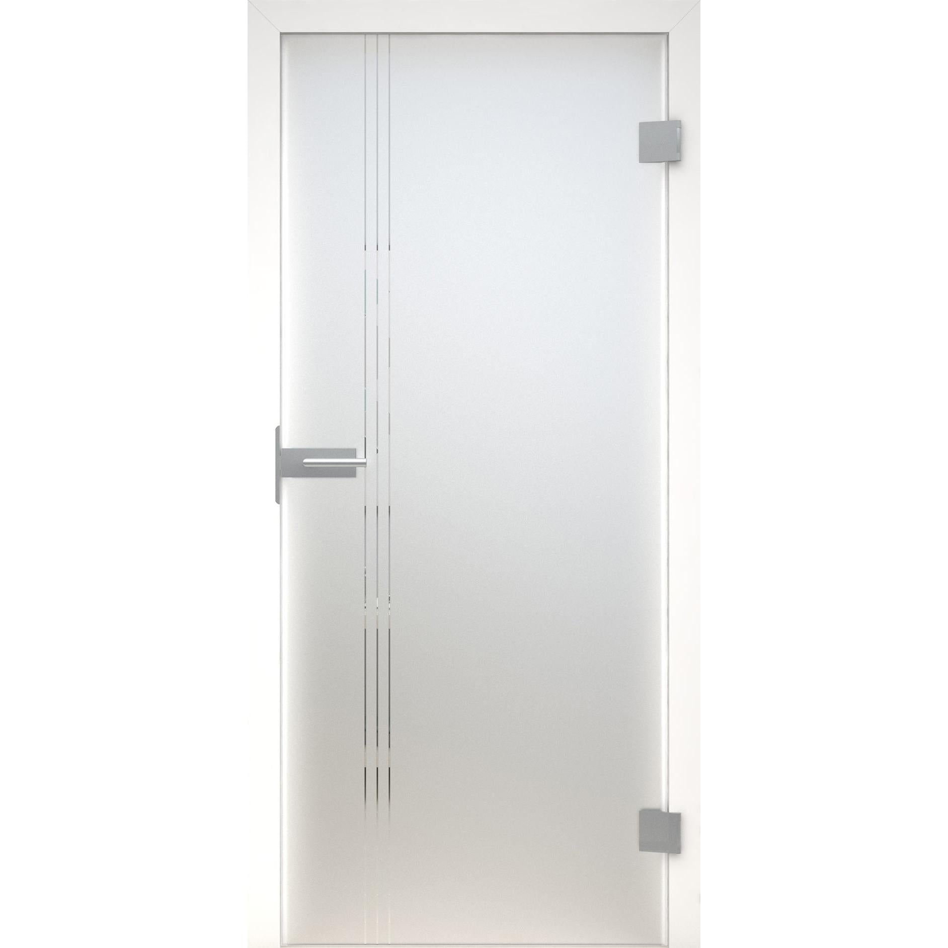 Glastür MattDesign 496 satiniert / matt-198,5 x 73,5 cm (Glasmaß 197,2 x 70,9 cm)-rechts-Montario