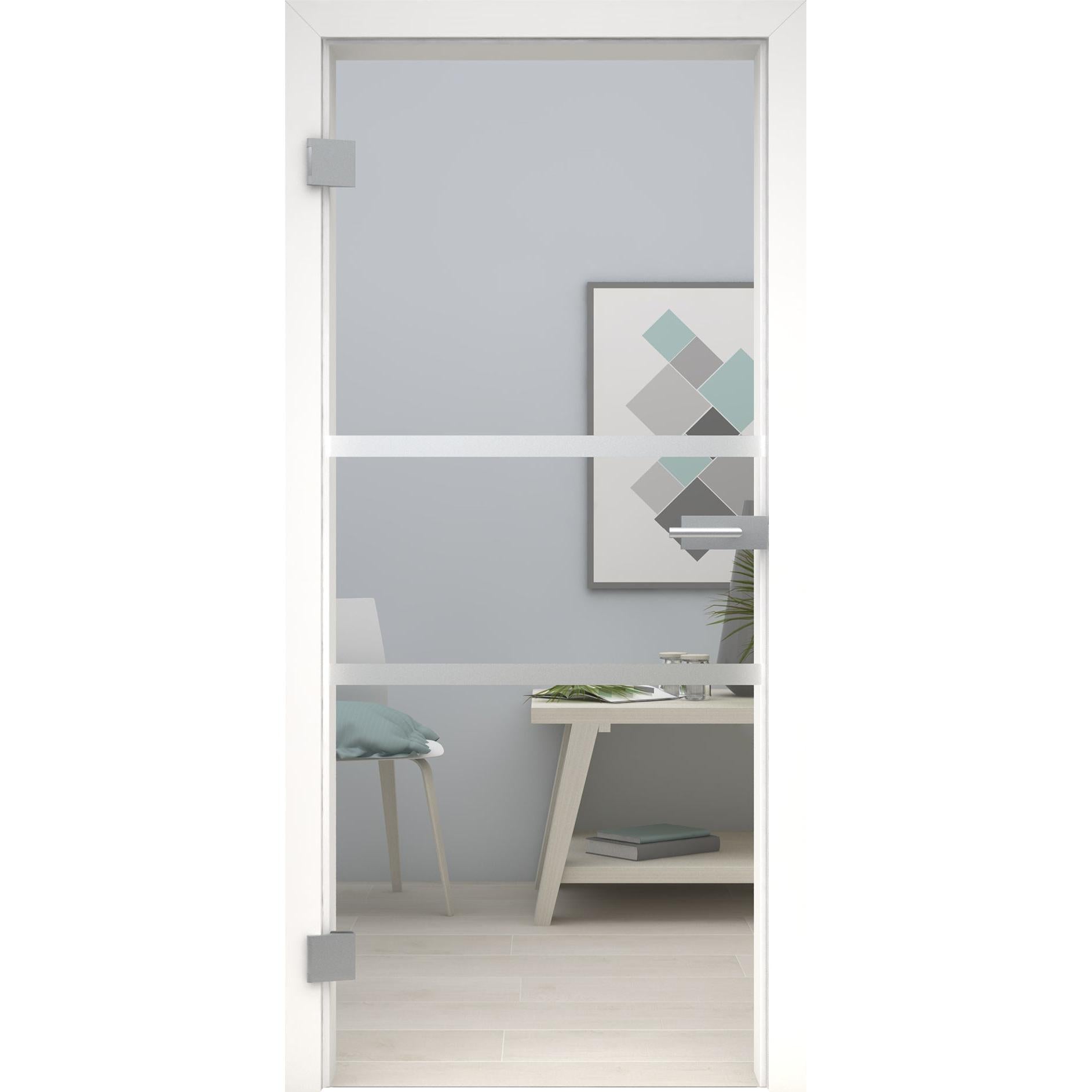 Glastür Printline 241-U Klarglas-198,5 x 73,5 cm (Glasmaß 197,2 x 70,9 cm)-links-Montario