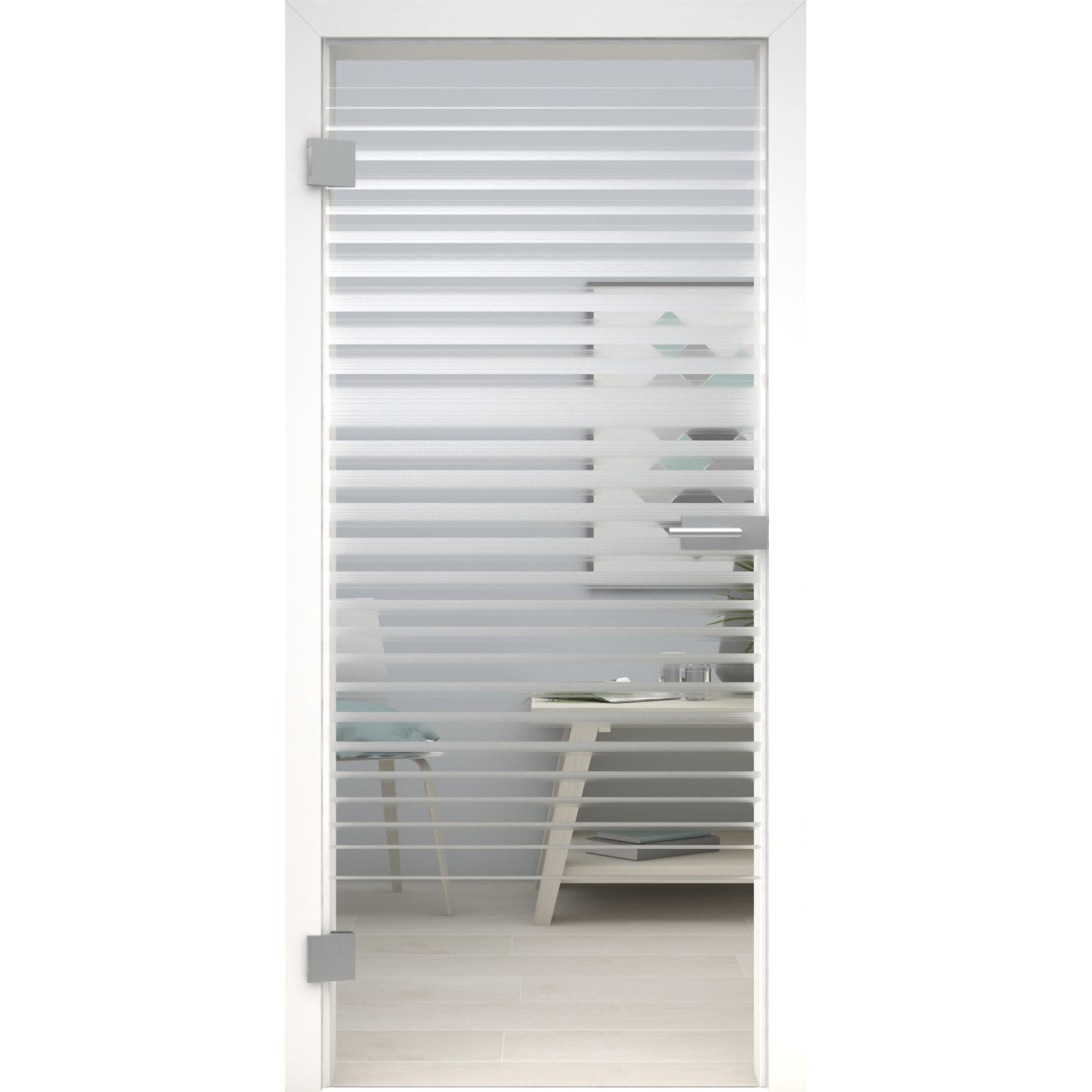 Glastür Printline 280-U Klarglas-198,5 x 73,5 cm (Glasmaß 197,2 x 70,9 cm)-links-Montario