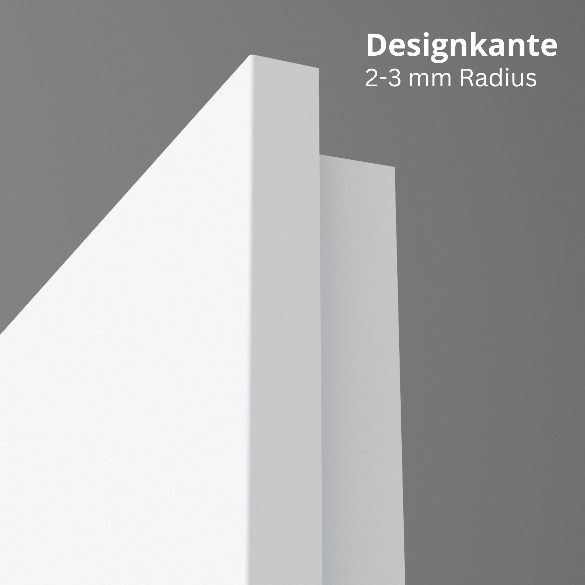 Wohnungseingangstür brillant-weiß 3 Rillen aufrecht Schlosseite Designkante SK1 / KK3 - Modell Designtür VS33