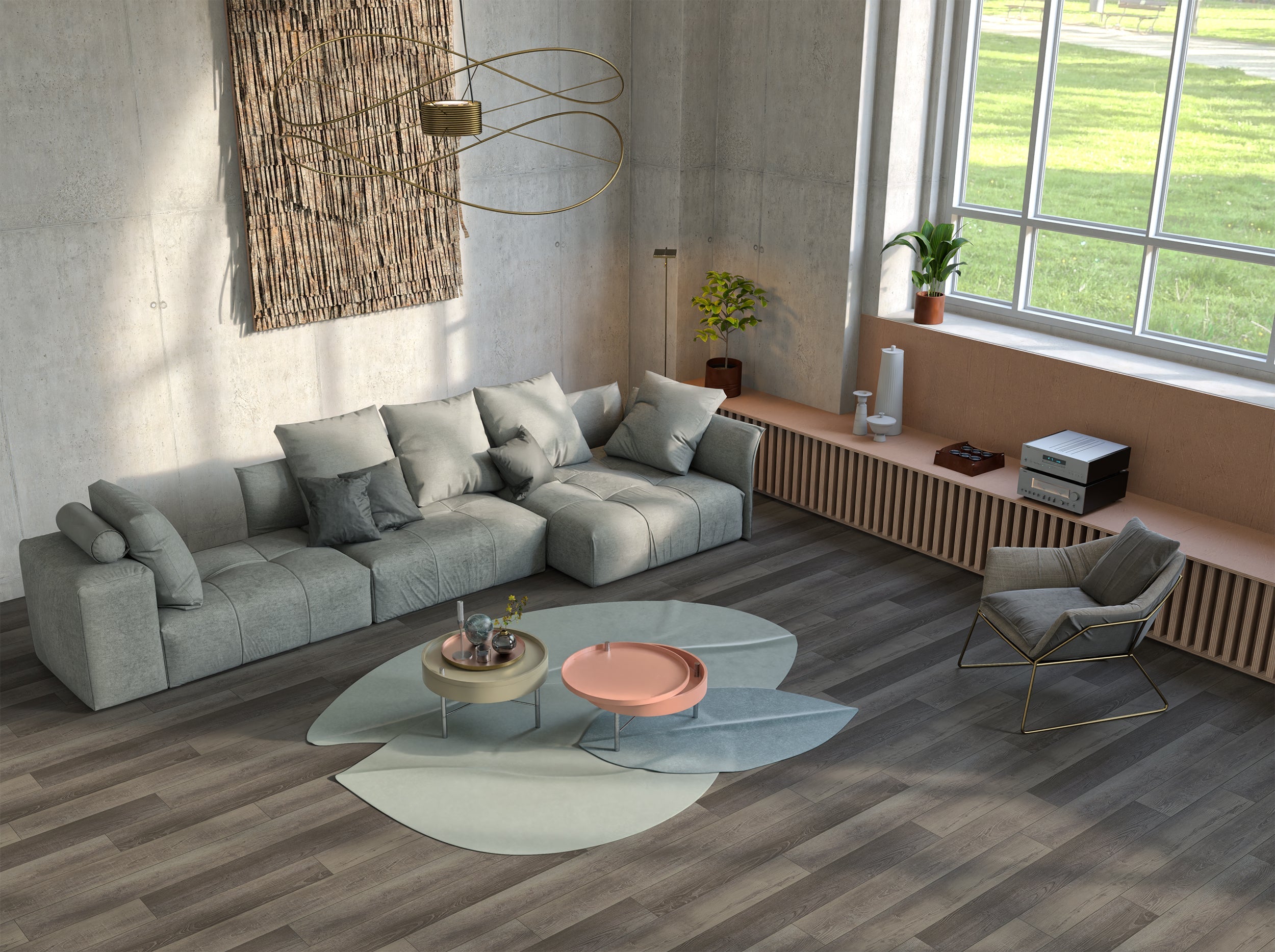 Klebe-Vinyl Comfort Eiche Huelva Landhausdiele Synchronprägung