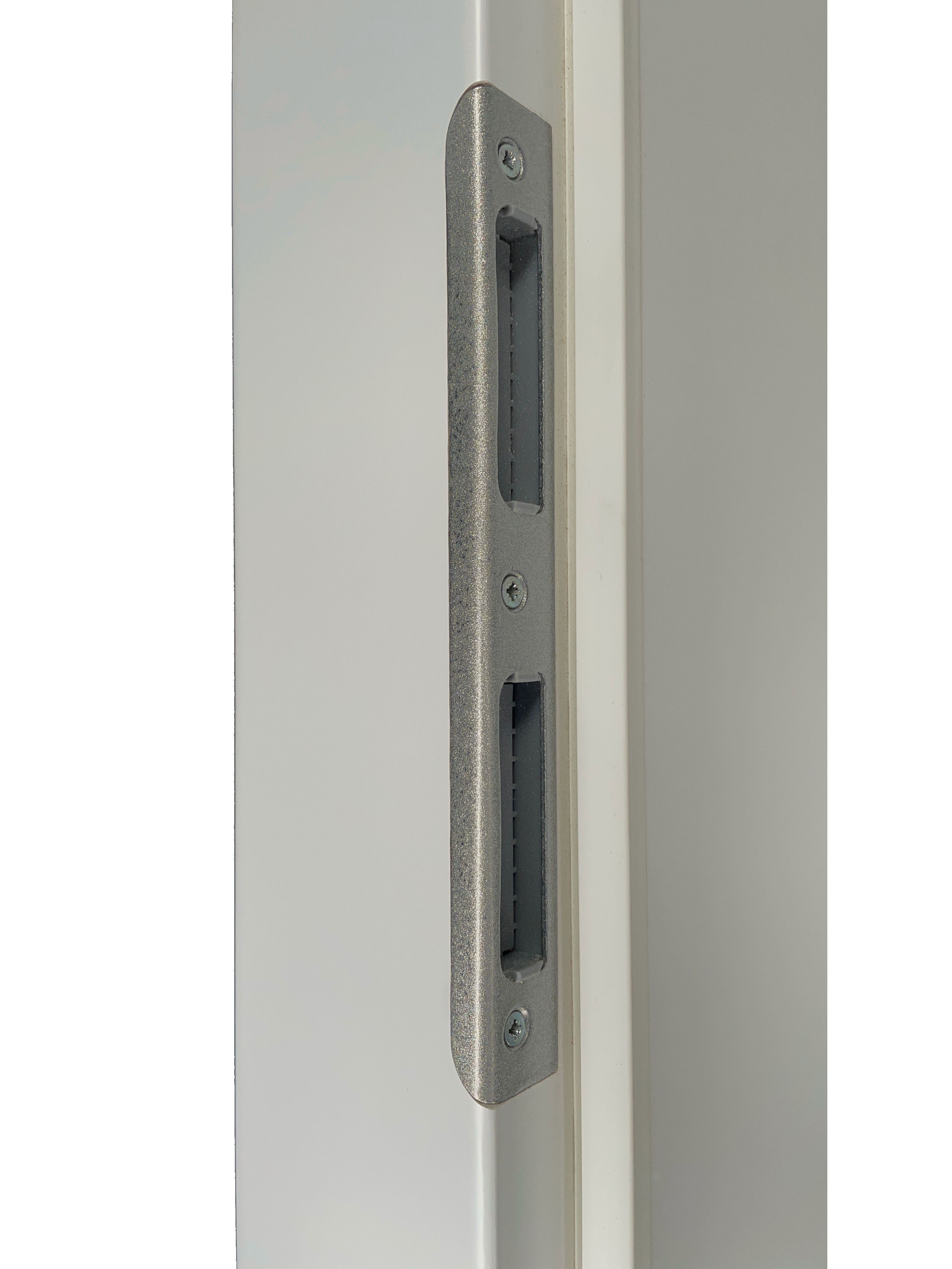 Wohnungseingangstür mit Zarge soft-weiß 2 Rillen Eckkante SK1 / KK3 - Modell Designtür Q21