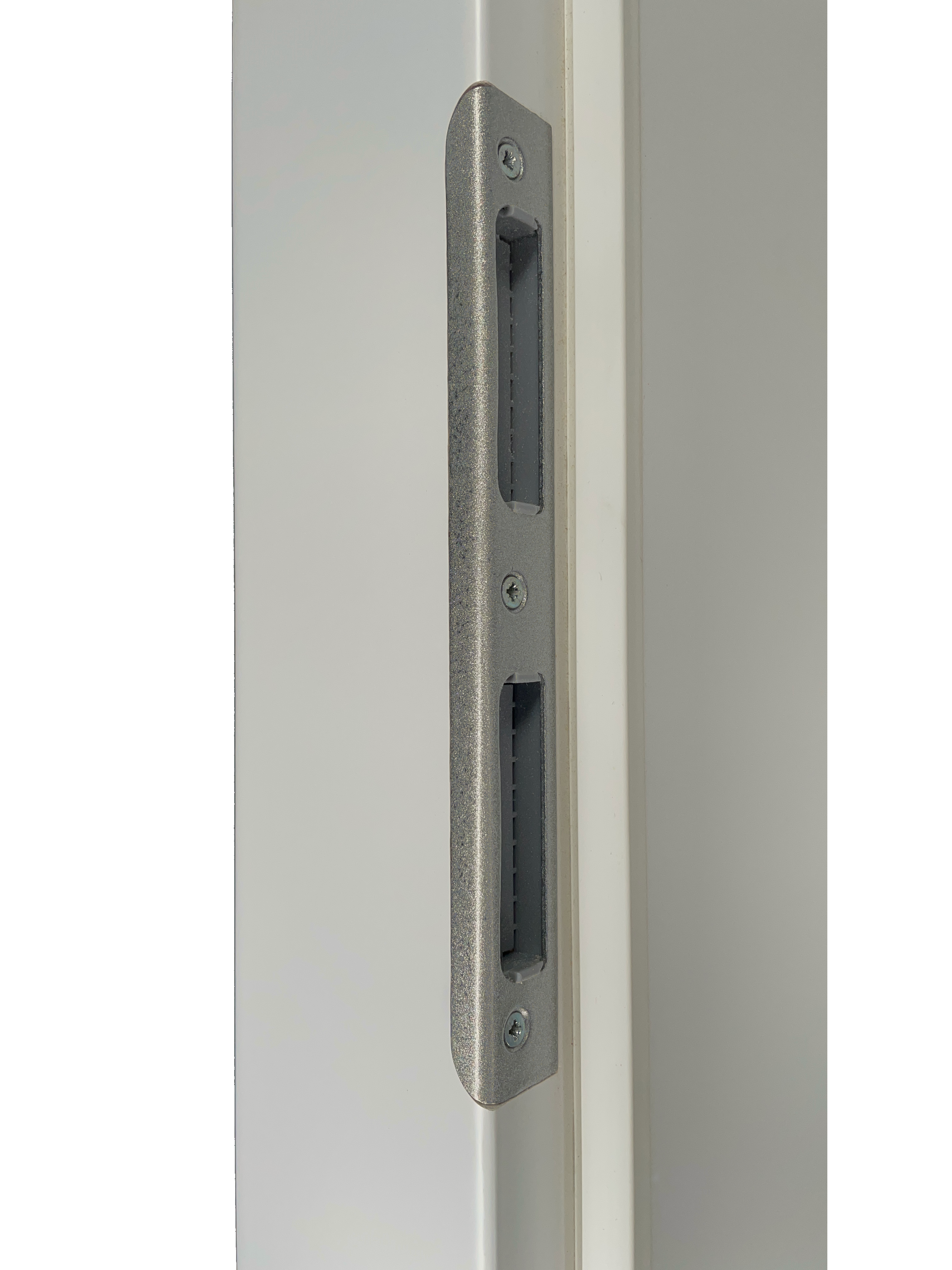 Zimmertür mit Zarge und Lichtausschnitt mit Sprossenrahmen klassisch soft-weiß 2 Kassetten Eckkante - Modell Stiltür K21LASPK