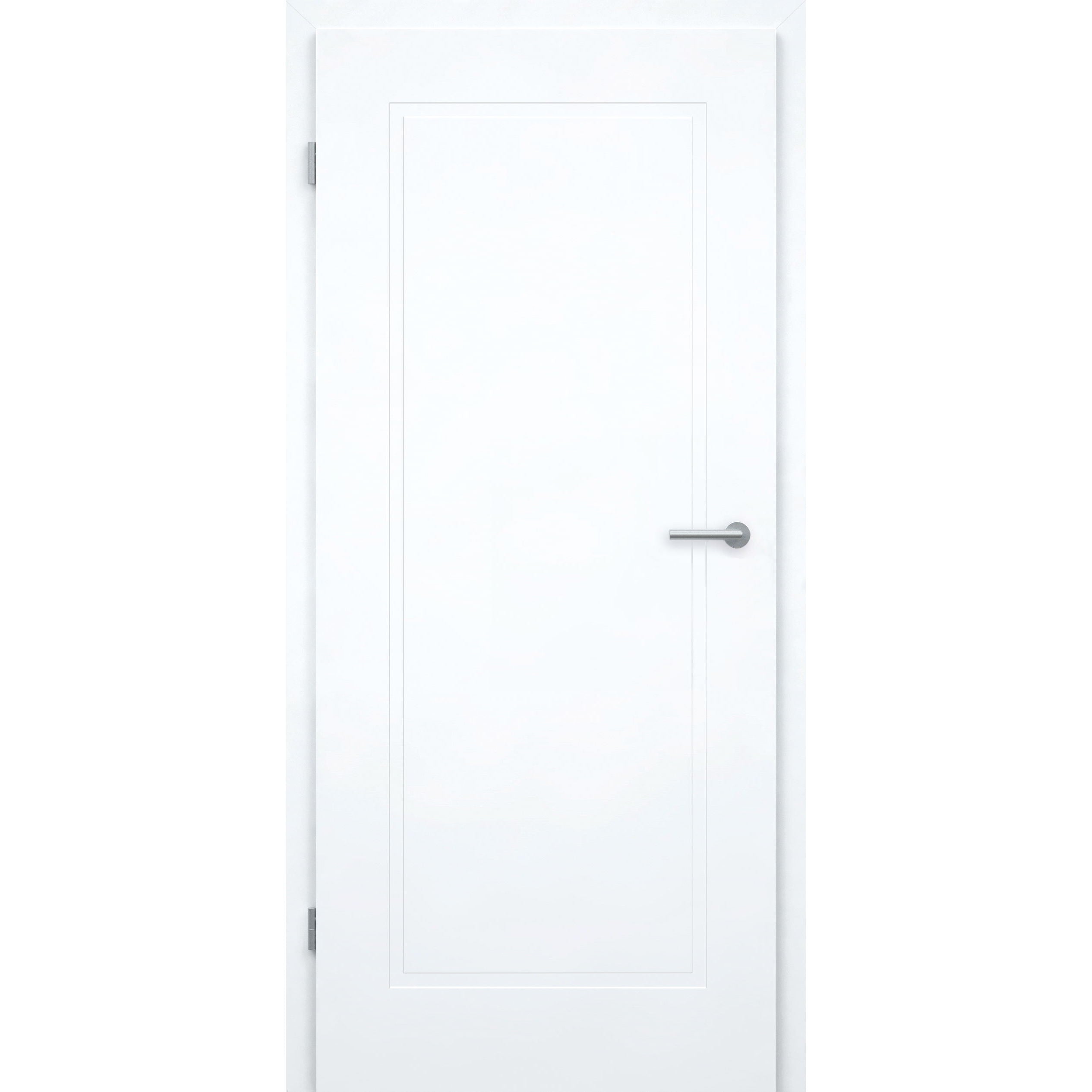 Zimmertür ohne Schlüssellochbohrung brillant-weiß Stiltür mit 1 Kassette Designkante