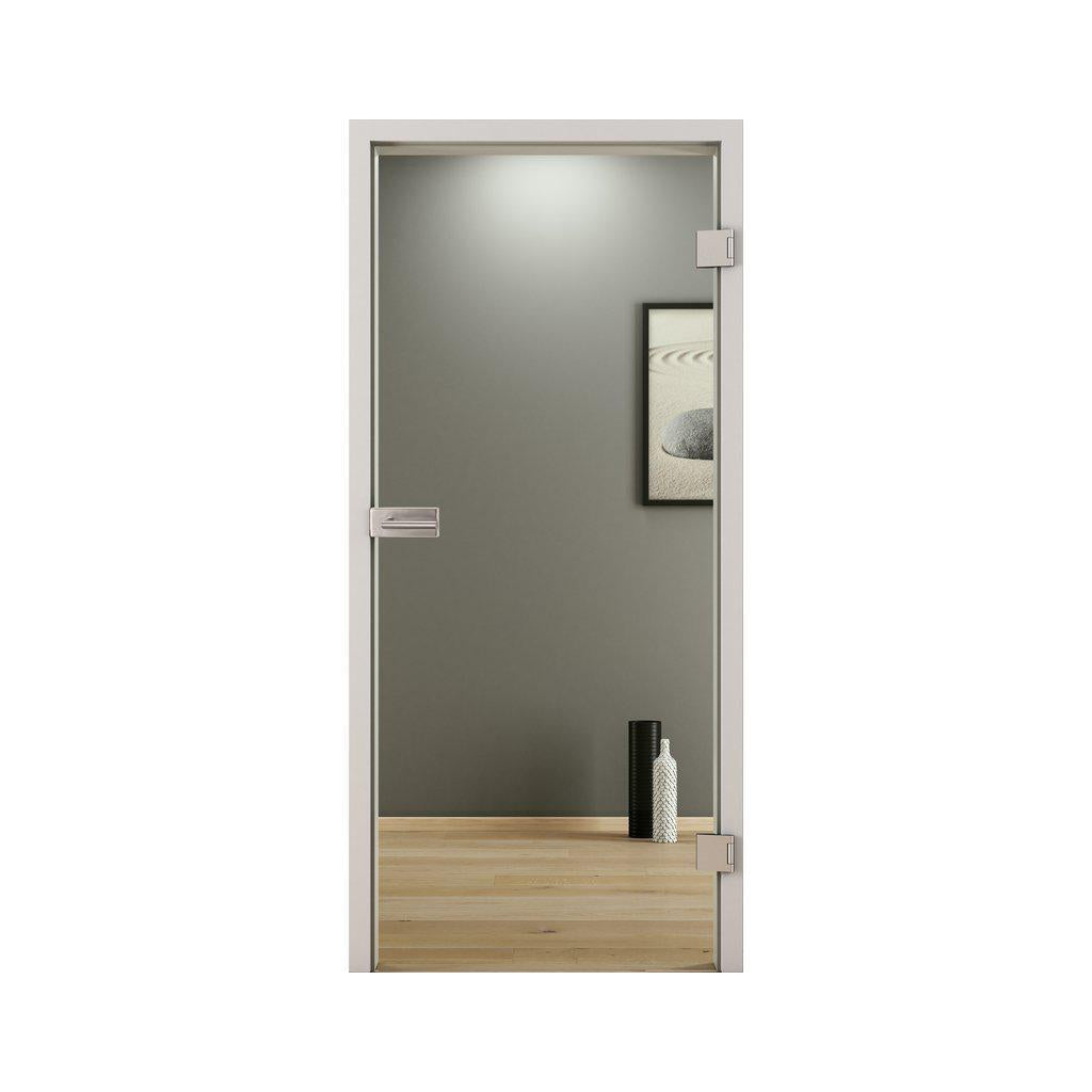 Glastür klar mit Zarge soft-weiß-197,2 cm x 70,9 cm-rechts-8,0 - 9,7 cm (8er Zarge)-Montario