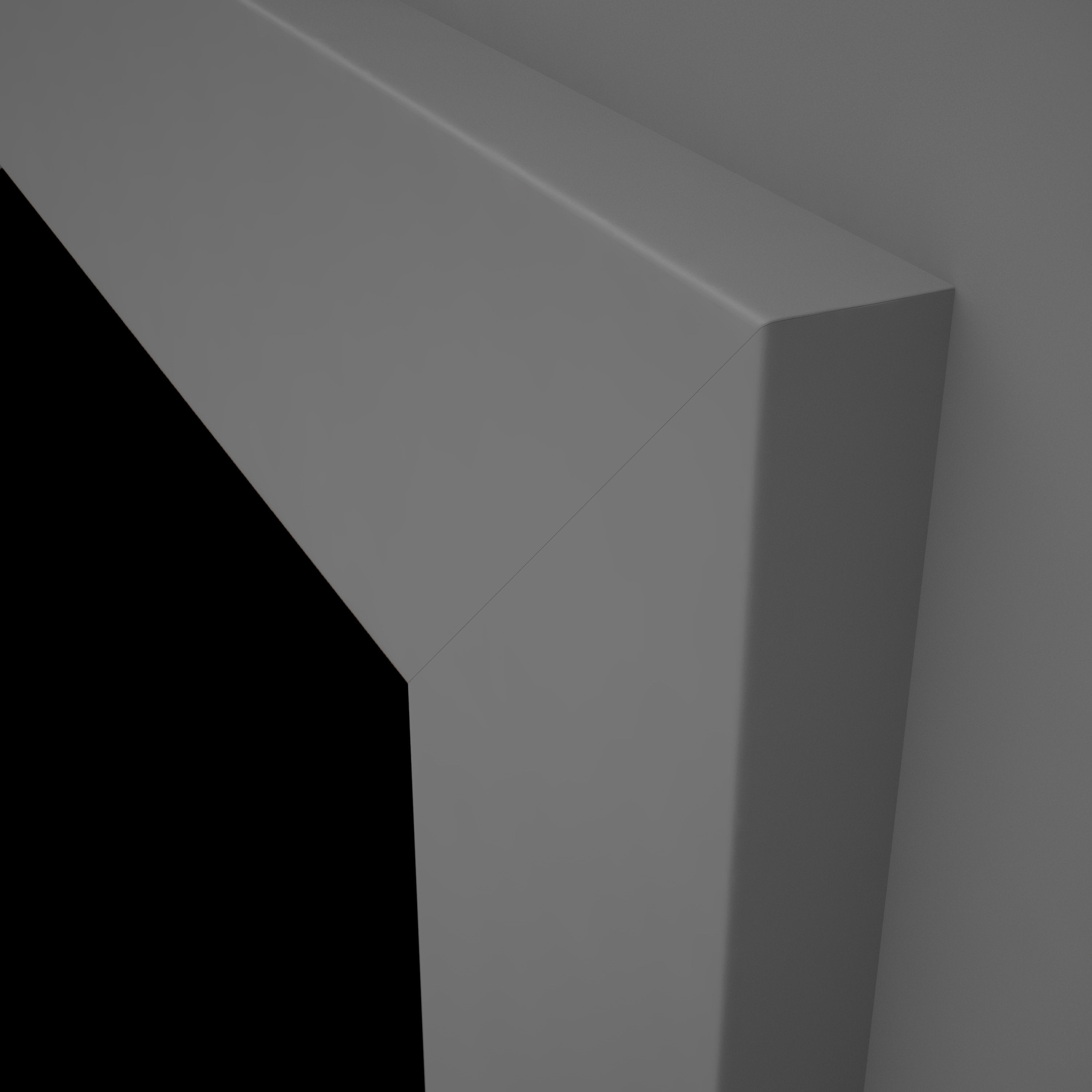 Zimmertür mit Zarge und Lichtausschnitt grau glatt Designkante - Modell LAA