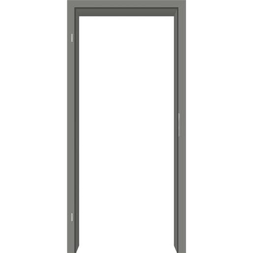 Zimmertür mit Zarge und Lichtausschnitt grau 2 Rillen quer Designkante - Modell Designtür Q27LAM