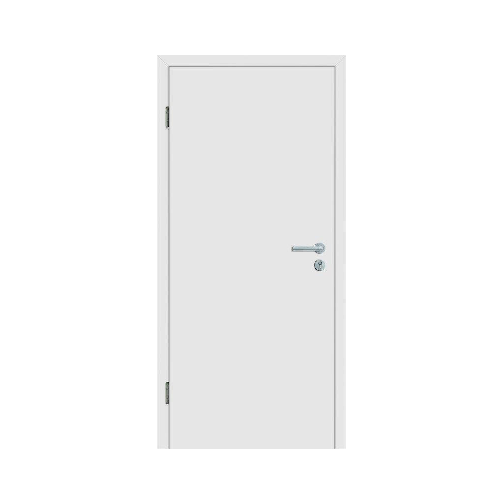 Wohnungseingangstür soft-weiß glatt Eckkante-198,5 cm x 86 cm-links-Montario