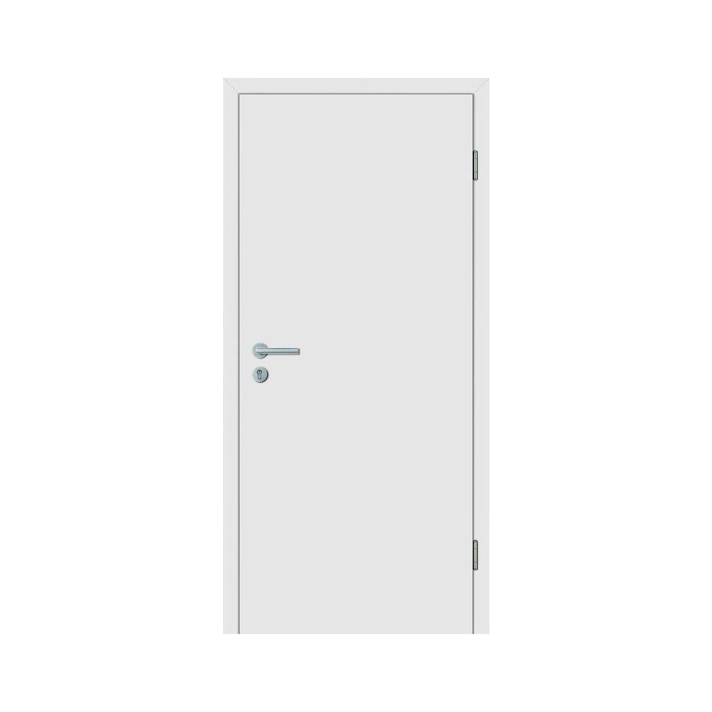 Wohnungseingangstür soft-weiß glatt Eckkante-198,5 cm x 86 cm-rechts-Montario