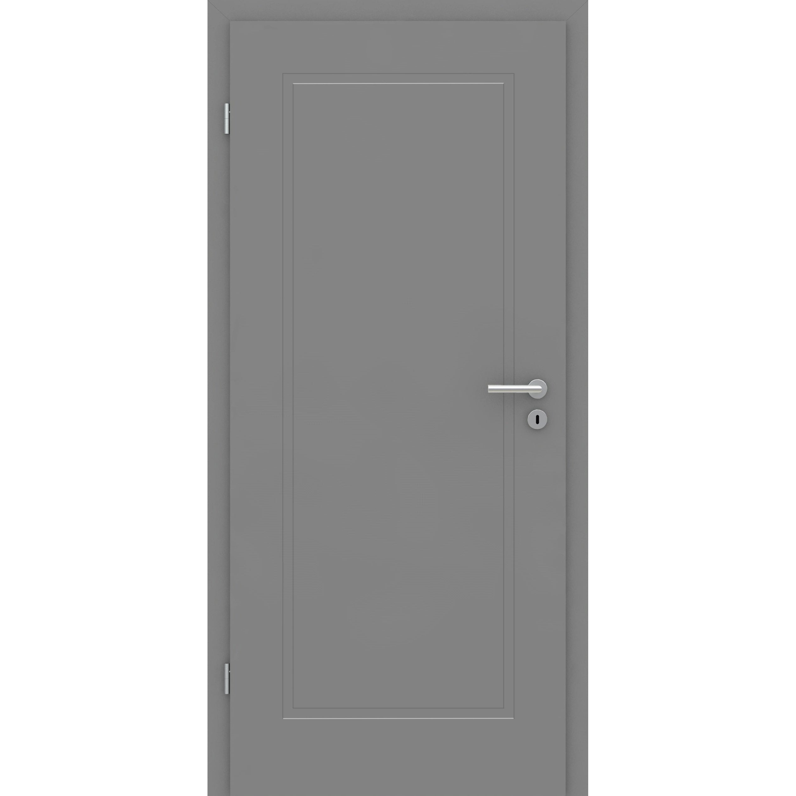 Wohnungseingangstür mit Zarge grau 1 Kassette Designkante SK1 / KK3 - Modell Stiltür M17