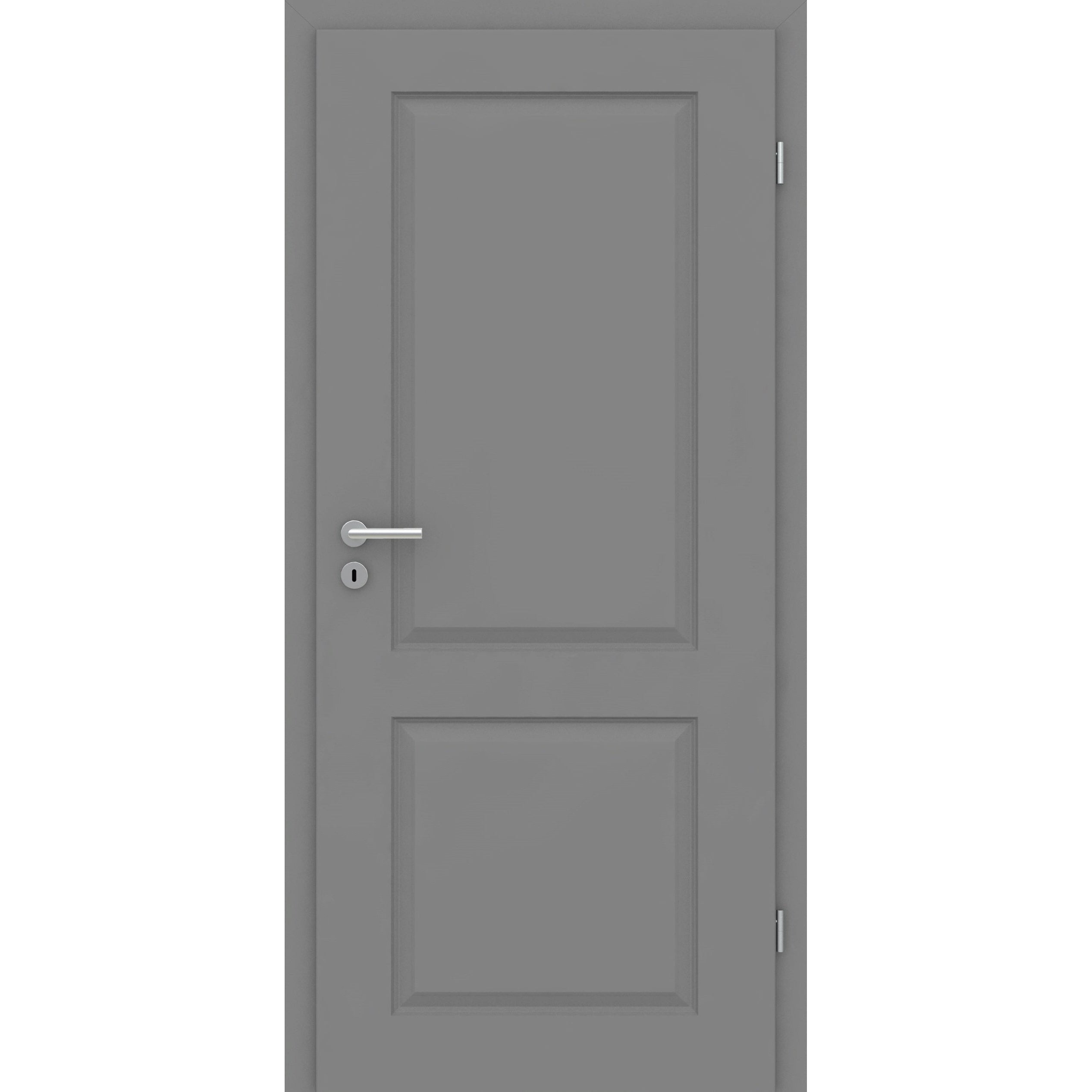 Wohnungseingangstür mit Zarge grau 2 Kassetten Designkante SK3 / KK3 - Modell Stiltür K27
