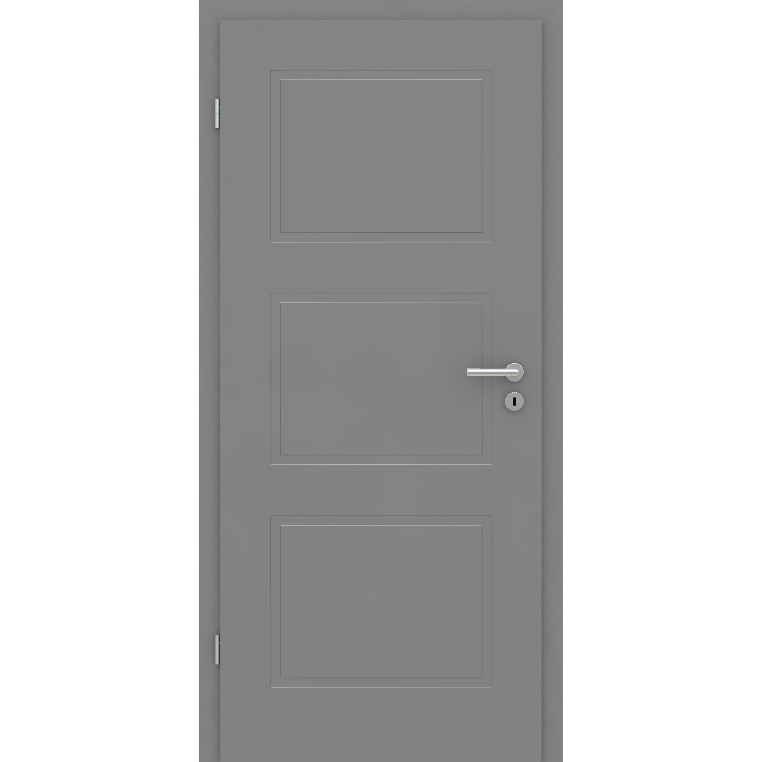 Wohnungseingangstür grau 3 Kassetten Designkante SK1 / KK3 - Modell Stiltür M37