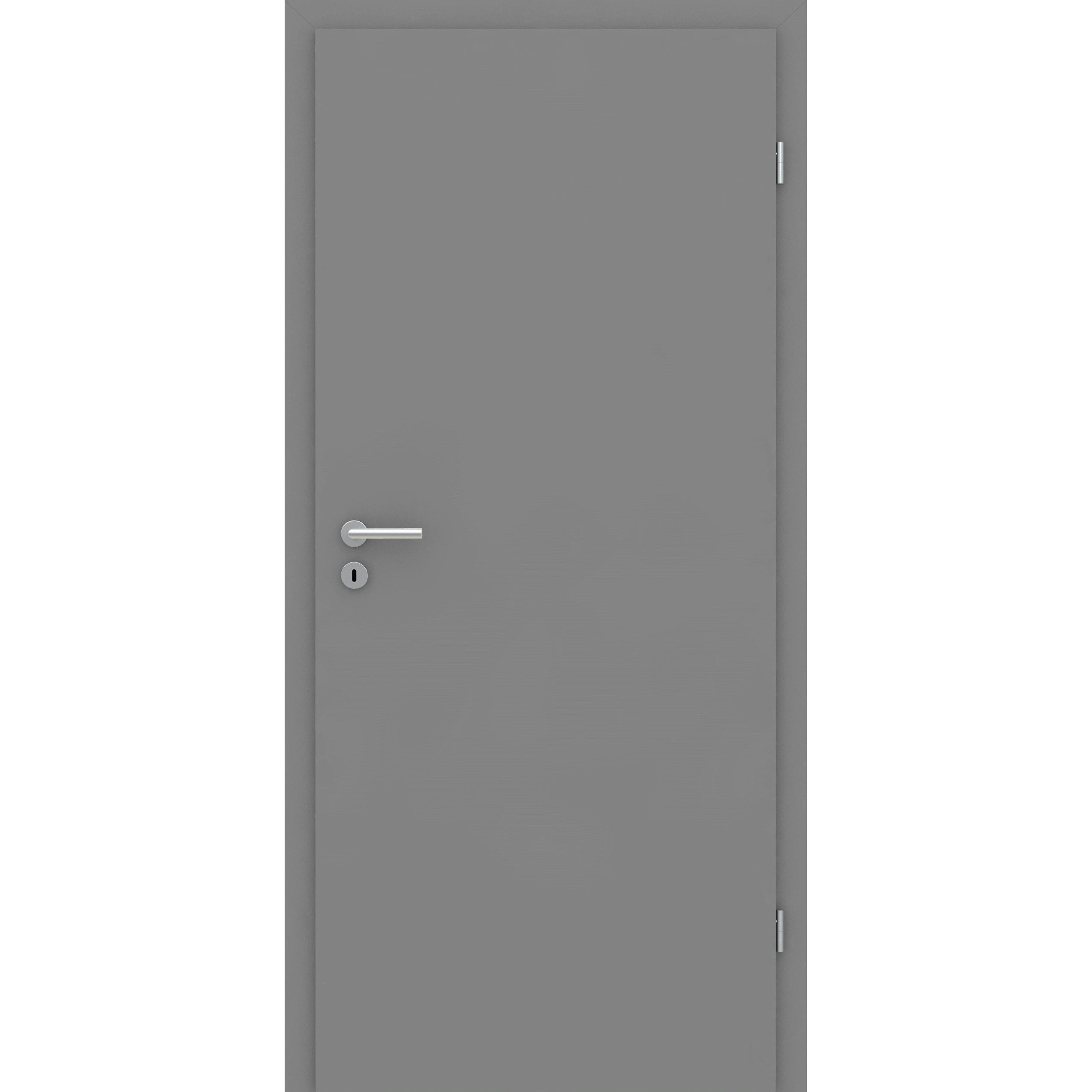 Wohnungseingangstür mit Zarge grau glatt Designkante SK2 / KK3