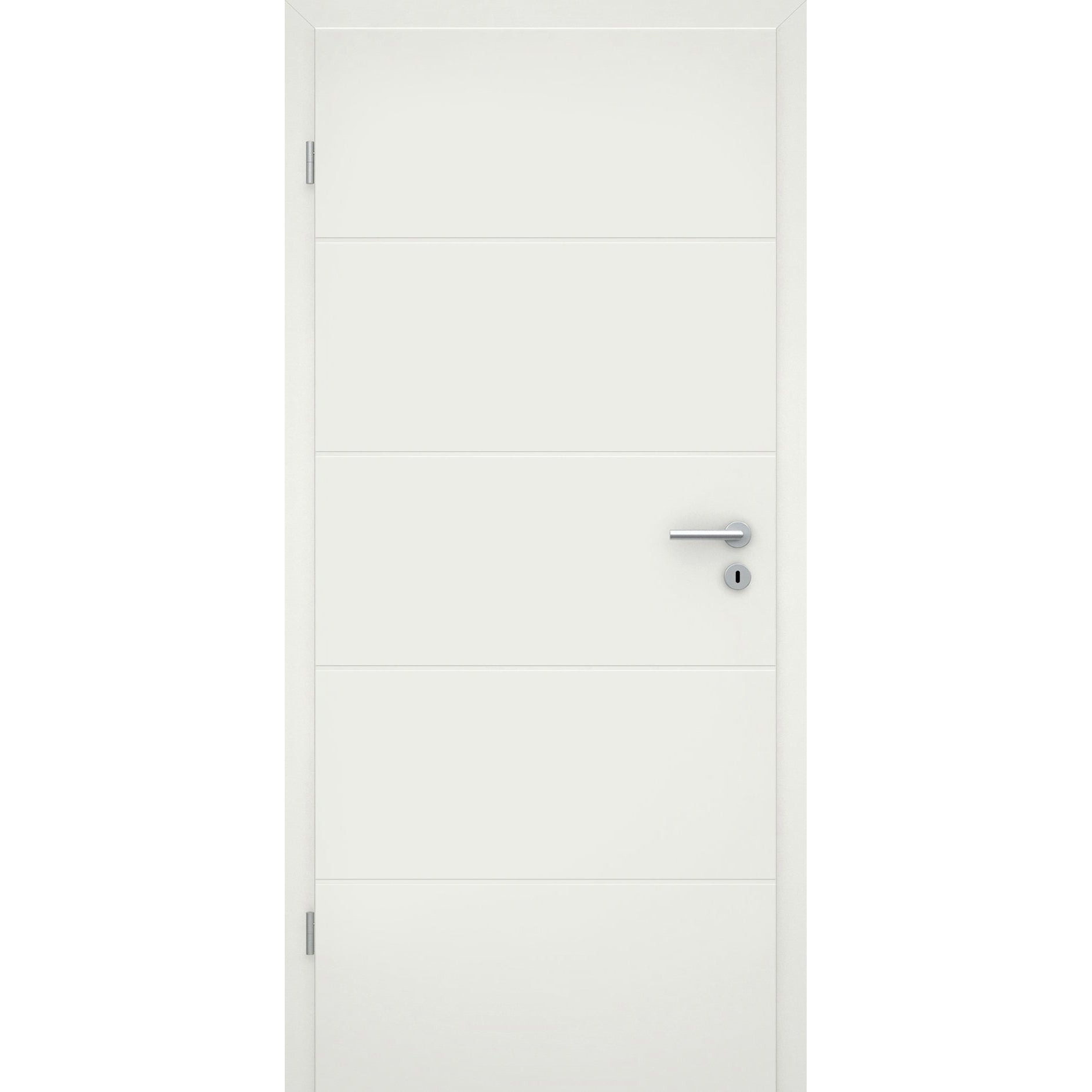 Wohnungseingangstür soft-weiß 4 Rillen Eckkante SK1 / KK3 - Modell Designtür Q41