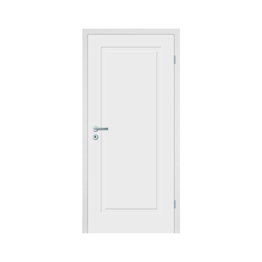 Zimmertür mit Zarge brillant-weiß Stiltür mit 1 Kassette Designkante - Modell Stiltür M13