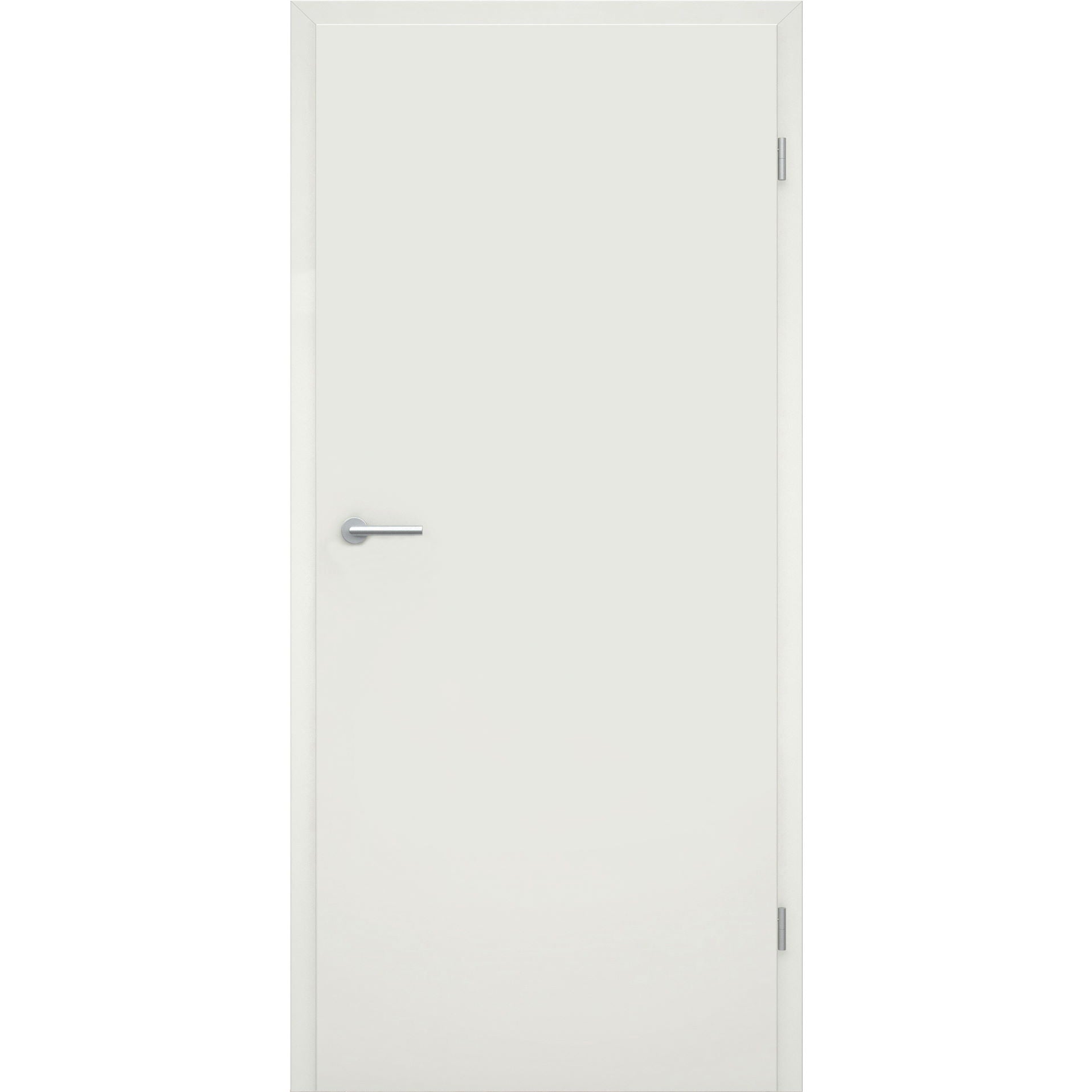 Zimmertür mit Zarge ohne Schlüssellochbohrung CPL soft-weiß Röhrenspan Rundkante