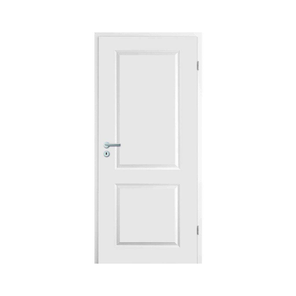 Zimmertür mit Zarge soft-weiß Stiltür mit 2 Kassetten Eckkante - Modell Stiltür K21
