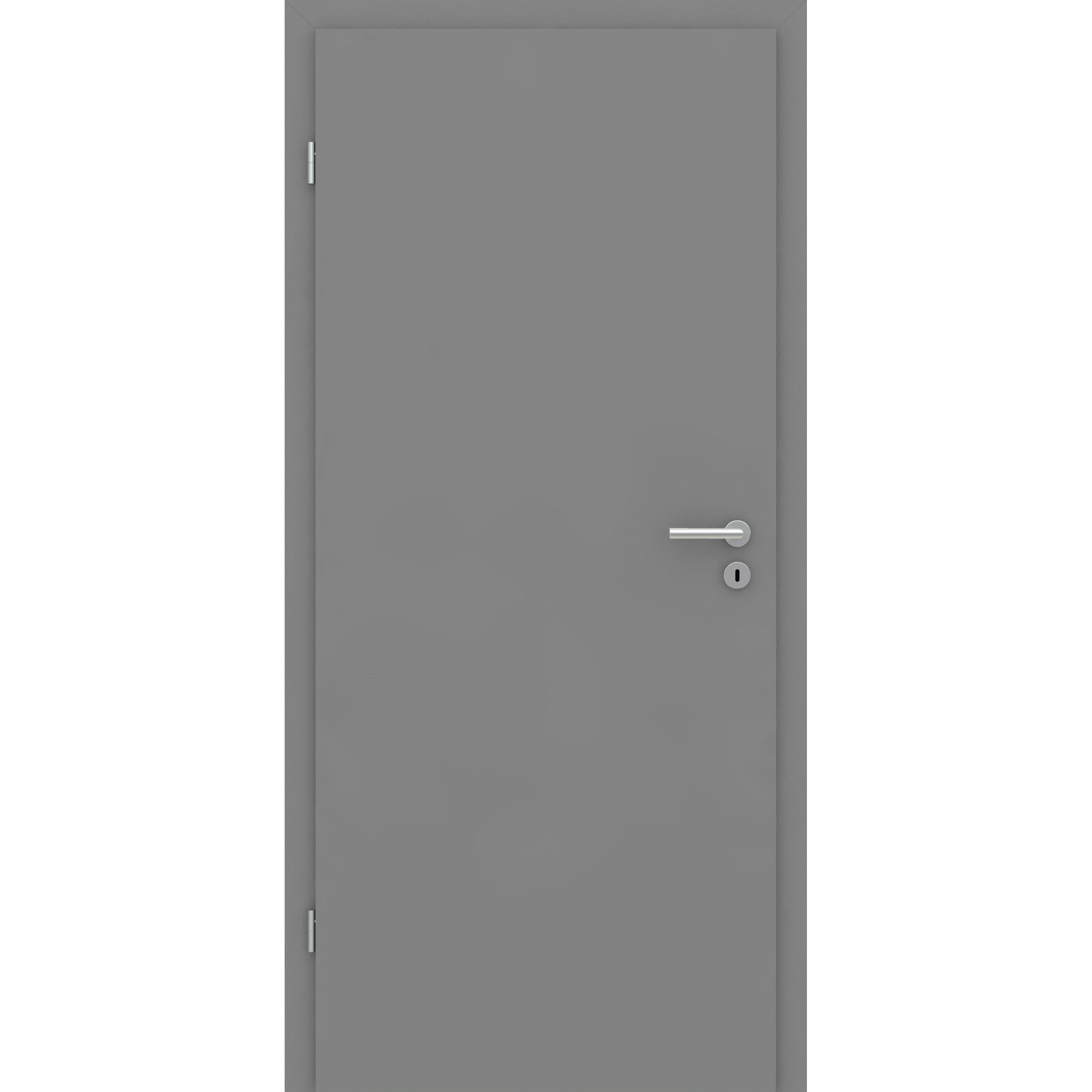 Zimmertür mit Zarge grau glatt Designkante