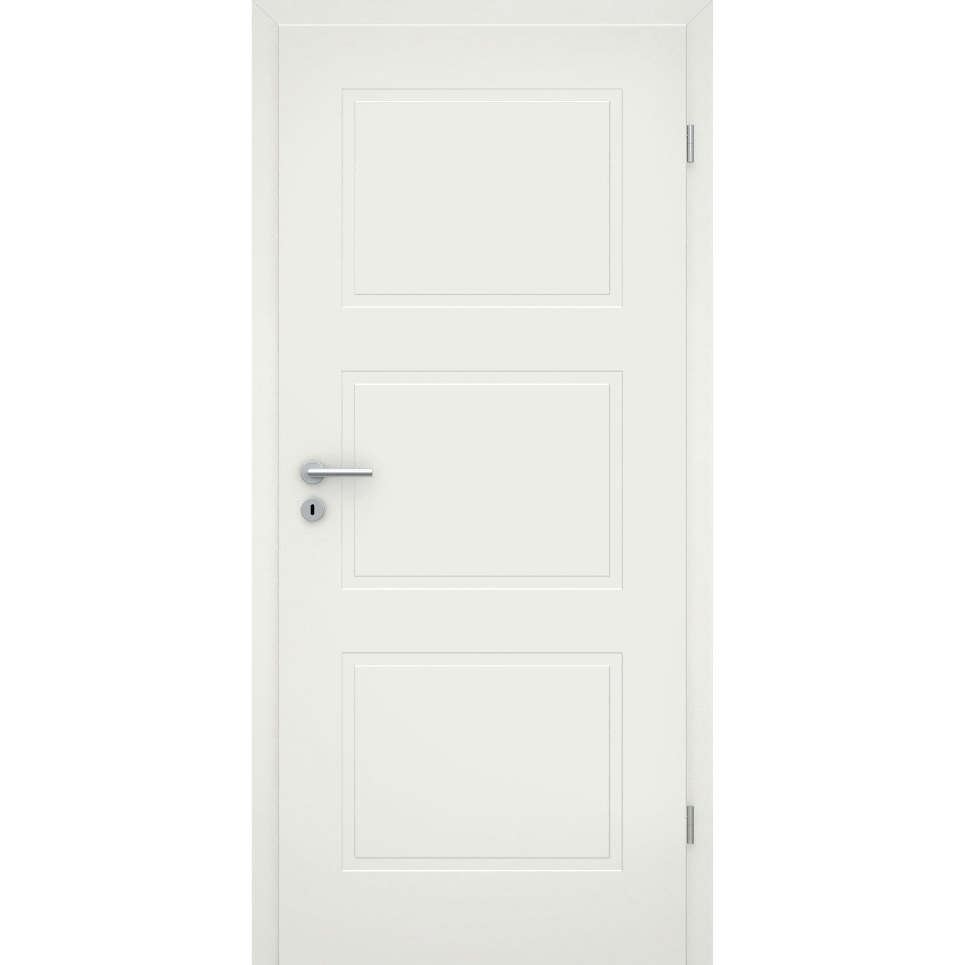 Zimmertür soft-weiß 3 Kassetten Eckkante - Modell Stiltür M31