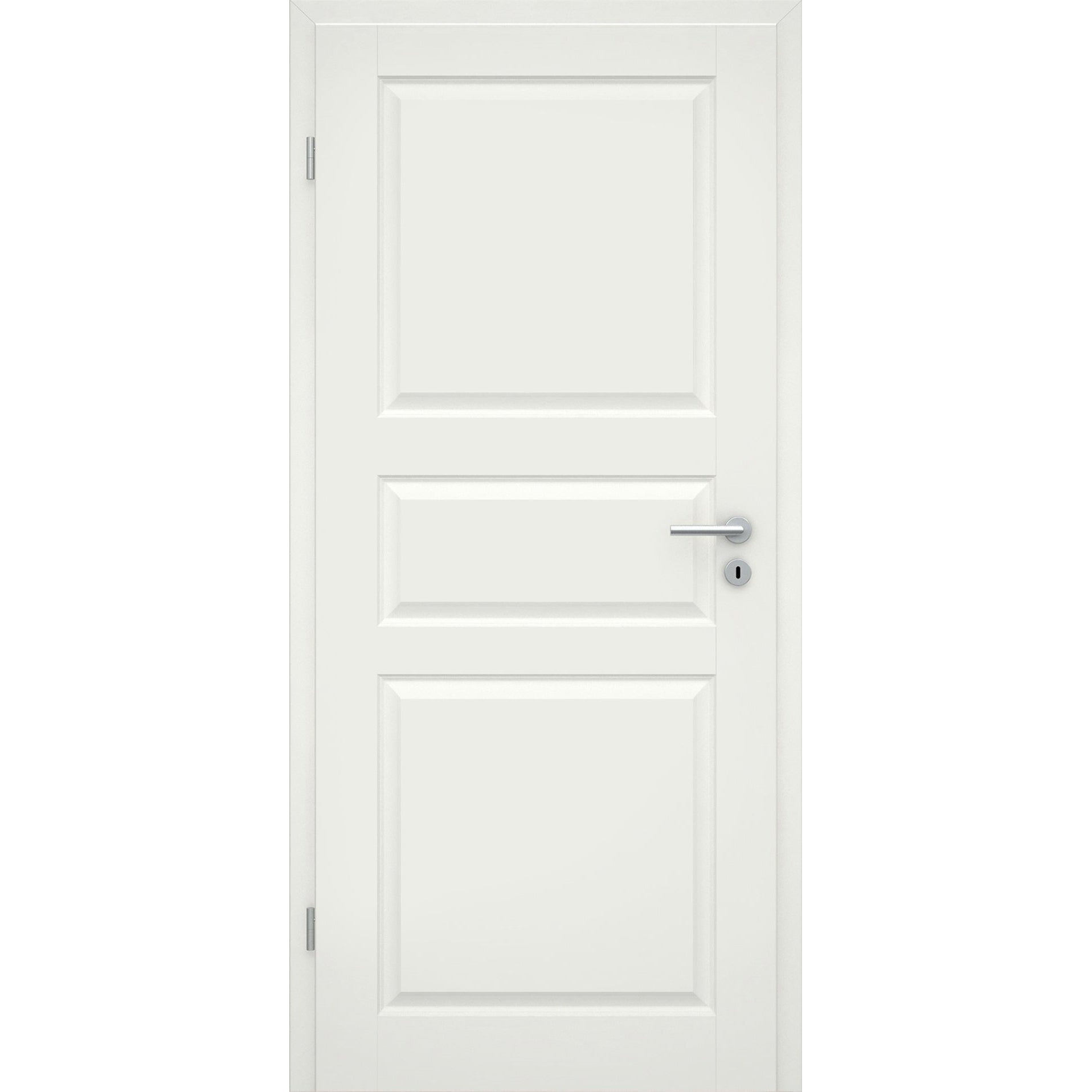 Zimmertür mit Zarge soft-weiß 3 Kassetten klassisch Eckkante - Modell Stiltür K31