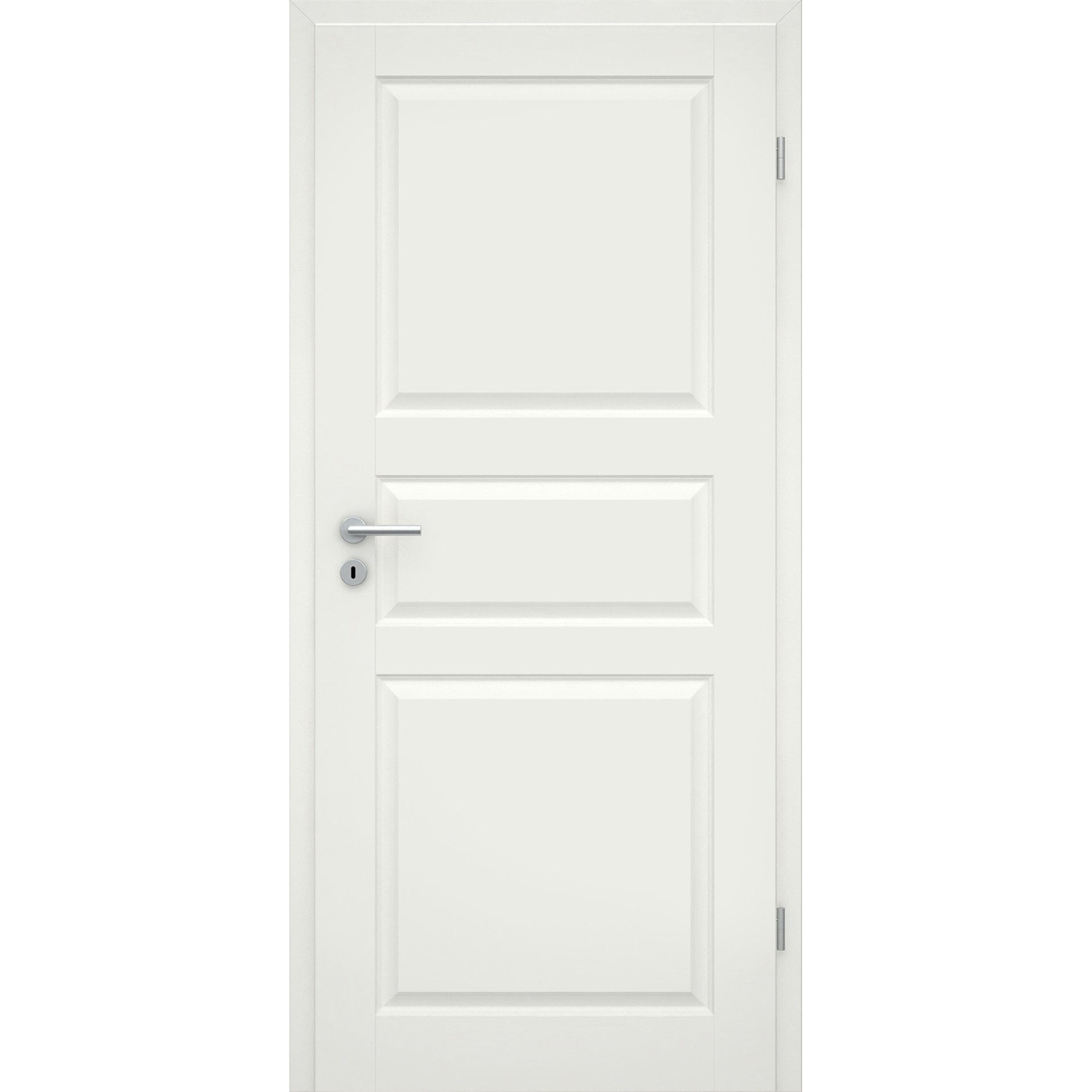 Zimmertür mit Zarge soft-weiß 3 Kassetten klassisch Rundkante - Modell Stiltür K31