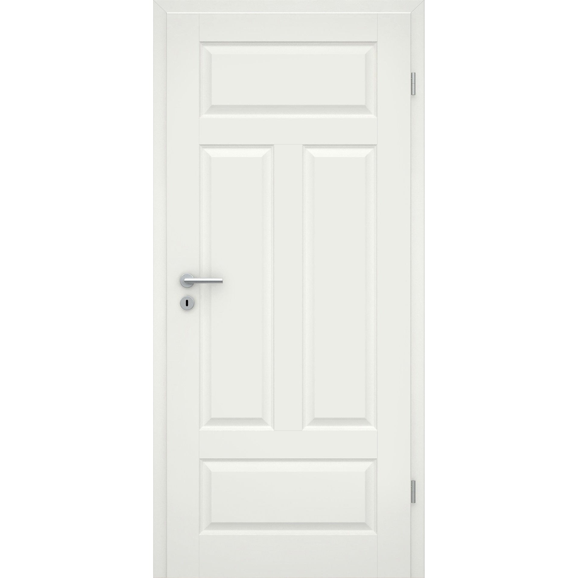 Zimmertür mit Zarge soft-weiß 4 Kassetten Quer Eckkante - Modell Stiltür KQ41