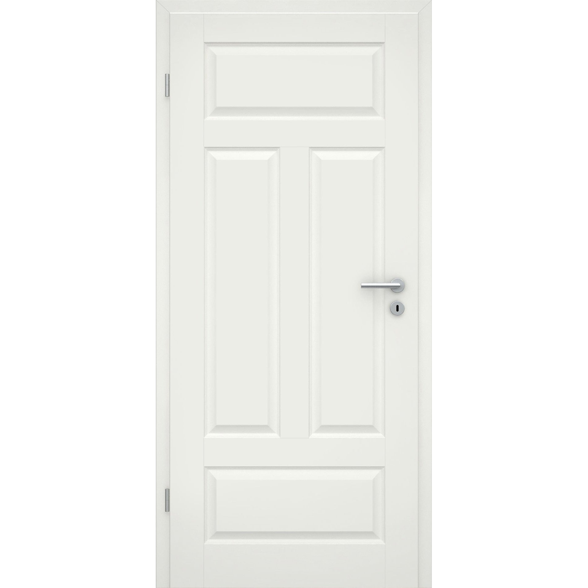 Zimmertür mit Zarge soft-weiß 4 Kassetten Quer Rundkante - Modell Stiltür KQ41